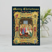 ヴィンテージクリスマス出生&エンジェルスby A. Crispin 箔シーズンカード (立ち正面)