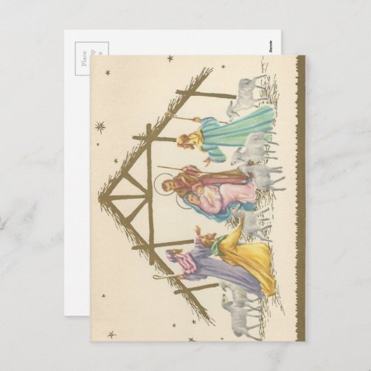 ヴィンテージクリスマス出生 シーズンポストカード (正面/裏面)