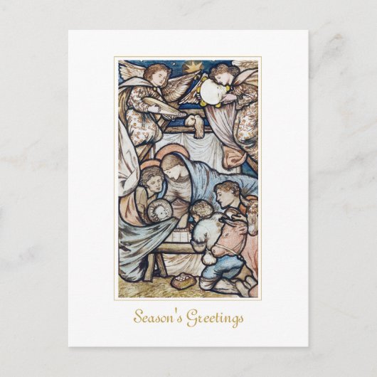 ヴィンテージクリスマス出生 ポストカード (正面)
