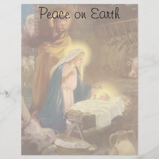 ヴィンテージクリスマス出生，マリヨセフベビーイエス (正面)