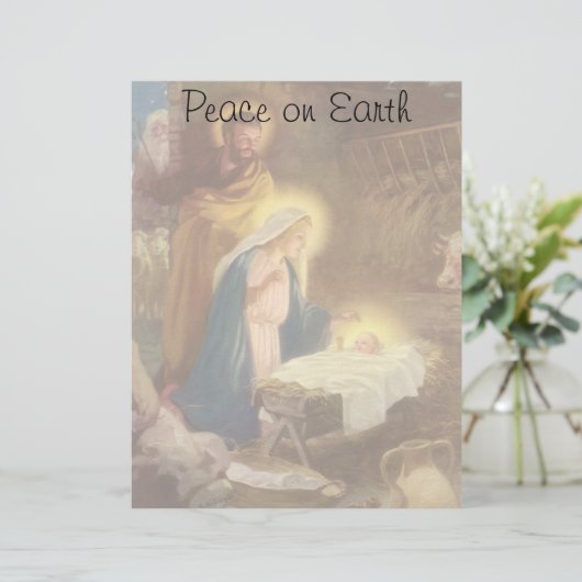 ヴィンテージクリスマス出生，マリヨセフベビーイエス (スタンド正面)