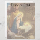 ヴィンテージクリスマス出生，マリヨセフベビーイエス (正面/裏面)