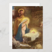 ヴィンテージクリスマス出生，マリヨセフベビーイエス (正面/裏面)