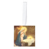 ヴィンテージクリスマス出生，マリヨセフベビーイエス キューブオーナメント (正面)