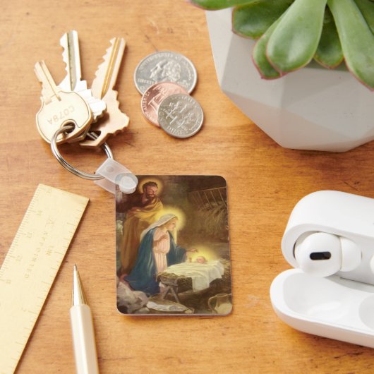 ヴィンテージクリスマス出生,マリヨセフベビーイエス キーホルダー (デスク)