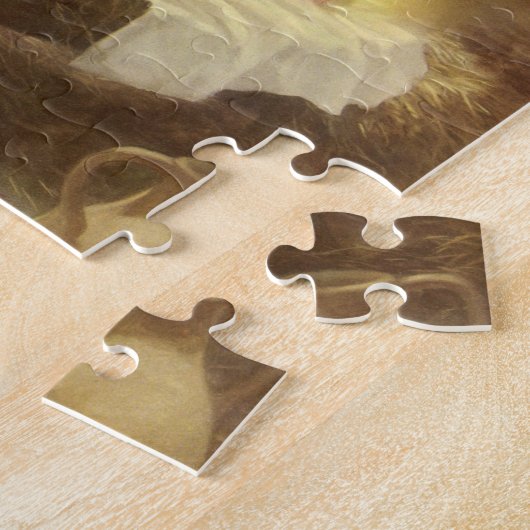 ヴィンテージクリスマス出生，マリヨセフベビーイエス ジグソーパズル (側面)