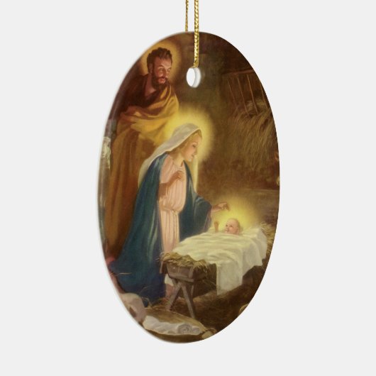 ヴィンテージクリスマス出生，マリヨセフベビーイエス セラミックオーナメント (右)