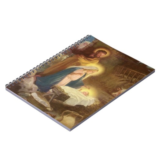 ヴィンテージクリスマス出生，マリヨセフベビーイエス ノートブック (左側)