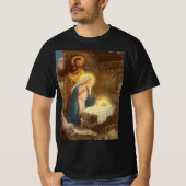 ヴィンテージクリスマス出生，マリヨセフベビーイエス Tシャツ (正面)