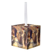 ヴィンテージクリスマス出生、3羊飼いとイエス キューブオーナメント (裏面アングル)