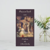 ヴィンテージクリスマス出生、3羊飼いとイエス シーズンカード (スタンド正面)