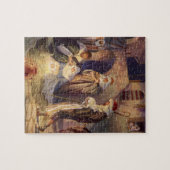 ヴィンテージクリスマス出生、3羊飼いとイエス ジグソーパズル (横)