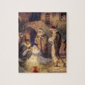 ヴィンテージクリスマス出生、3羊飼いとイエス ジグソーパズル (縦)