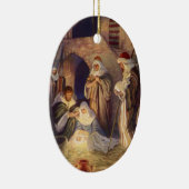 ヴィンテージクリスマス出生、3羊飼いとイエス セラミックオーナメント (右)