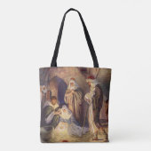 ヴィンテージクリスマス出生、3羊飼いとイエス トートバッグ (裏面)