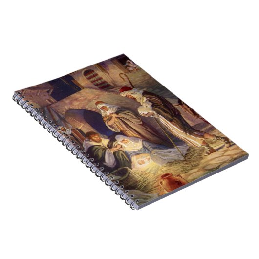 ヴィンテージクリスマス出生、3羊飼いとイエス ノートブック (右側)