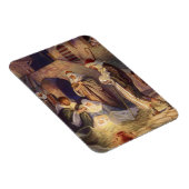 ヴィンテージクリスマス出生、3羊飼いとイエス マグネット (右側)