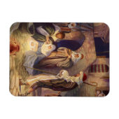 ヴィンテージクリスマス出生、3羊飼いとイエス マグネット (横)