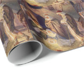 ヴィンテージクリスマス出生、3羊飼いとイエス ラッピングペーパー (ロールコーナー)