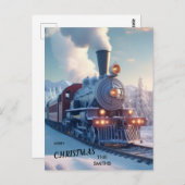 ヴィンテージクリスマス北極表現列車の蒸気 ポストカード (正面/裏面)