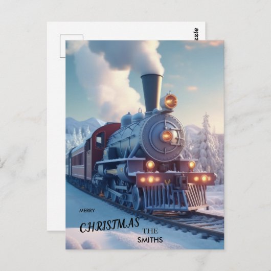 ヴィンテージクリスマス北極表現列車の蒸気 ポストカード (正面/裏面)