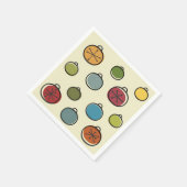 ヴィンテージクリスマス原子時代カラフルオーナメント スタンダードカクテルナプキン (角)