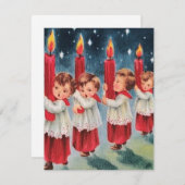 ヴィンテージクリスマス合唱団キャンドル シーズンカード (正面/裏面)
