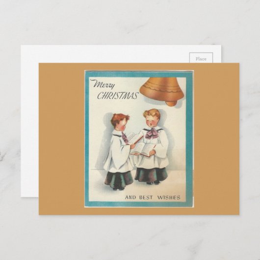 ヴィンテージクリスマス合唱団ボーイズ シーズンポストカード (正面/裏面)