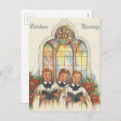 ヴィンテージクリスマス合唱団ボーイズ シーズンポストカード (正面/裏面)