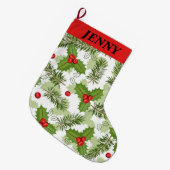 ヴィンテージクリスマス大きなクリスマスストッキング ラージクリスマスストッキング (正面 (吊り時))