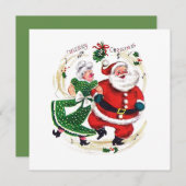 ヴィンテージクリスマス夫妻クロース踊り シーズンカード (正面/裏面)