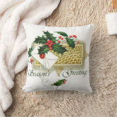 ヴィンテージクリスマス季節のごあいさつ クッション (ブランケット)