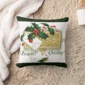 ヴィンテージクリスマス季節のごあいさつ クッション (ブランケット)