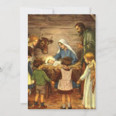 ヴィンテージクリスマス宗教的出生招待状 招待状 (正面)