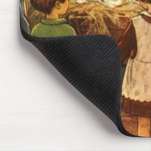 ヴィンテージクリスマス宗教的出生wベビーイエス マウスパッド (コーナー)