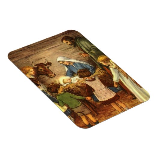 ヴィンテージクリスマス宗教的出生wベビーイエス マグネット (右側)