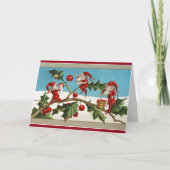 ヴィンテージクリスマス小人X 3メッセージのパーソナライズ カード (正面)