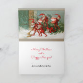 ヴィンテージクリスマス小人X 3メッセージのパーソナライズ カード (内部)