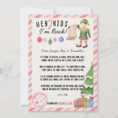 ヴィンテージクリスマス小妖精や小人の返信用書簡 招待状 (正面)