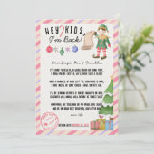 ヴィンテージクリスマス小妖精や小人の返信用書簡 招待状 (スタンド正面)