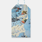 ヴィンテージクリスマス小妖精や小人をもたらすプレゼント ギフトタグ (裏面)