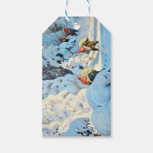 ヴィンテージクリスマス小妖精や小人をもたらすプレゼント ギフトタグ (裏面)