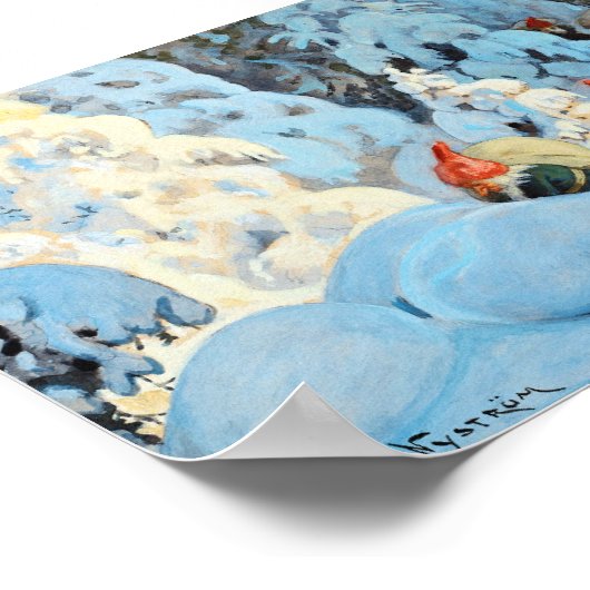 ヴィンテージクリスマス小妖精や小人をもたらすプレゼント ポスター (角)