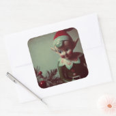 ヴィンテージクリスマス小妖精や小人レトロクリスマス スクエアシール (封筒)