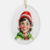 ヴィンテージクリスマス小妖精や小人 パーソナライズされた セラミックオーナメント (右)