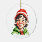 ヴィンテージクリスマス小妖精や小人 パーソナライズされた セラミックオーナメント (左)