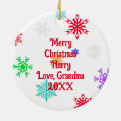 ヴィンテージクリスマス小妖精や小人 パーソナライズされた セラミックオーナメント (裏面)