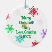 ヴィンテージクリスマス小妖精や小人 パーソナライズされた セラミックオーナメント (裏面)