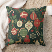 ヴィンテージクリスマス応援パターン クッション (ブランケット)