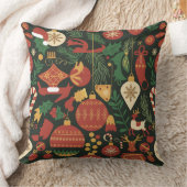 ヴィンテージクリスマス応援パターン クッション (ブランケット)